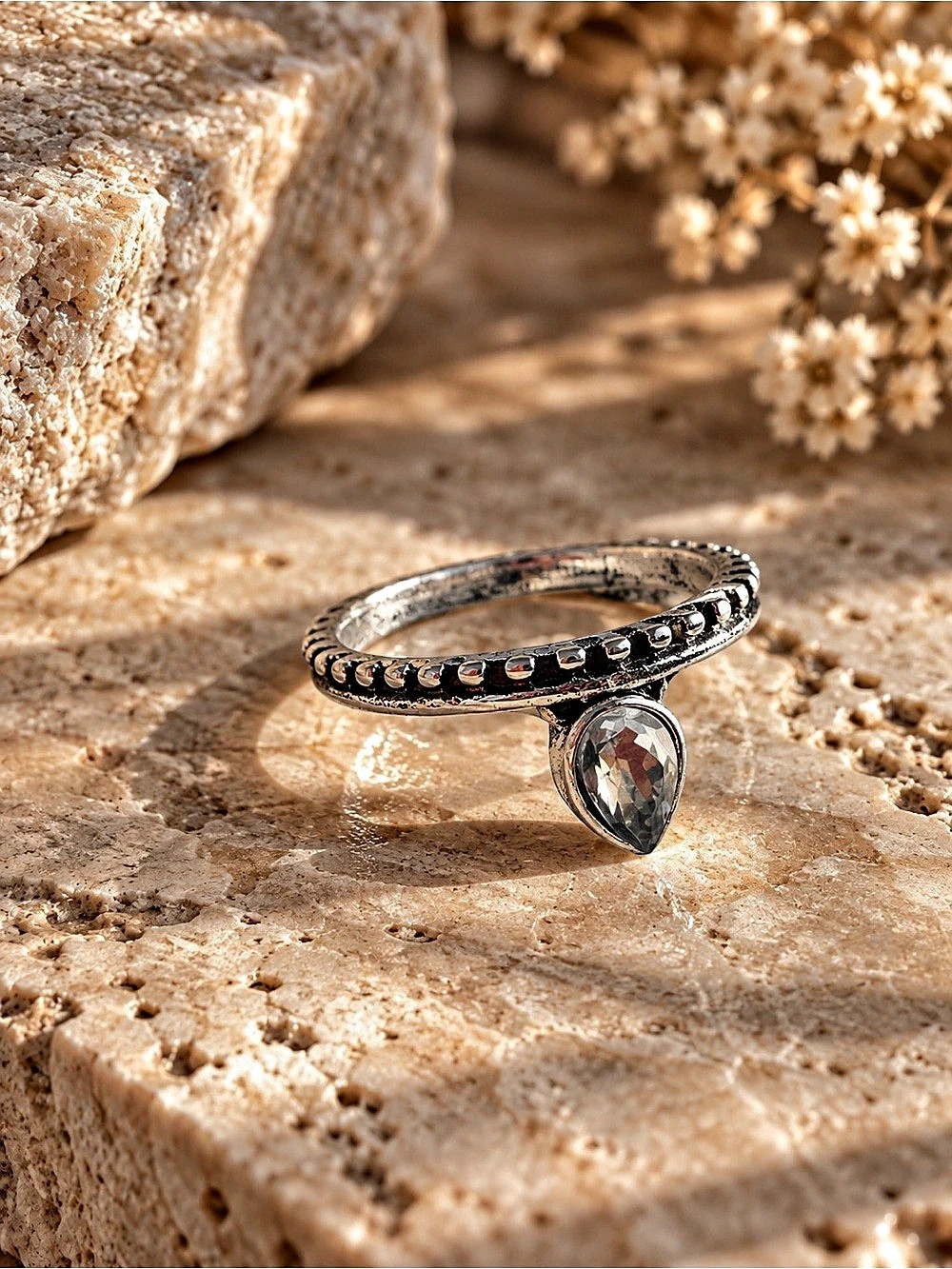 Silver Teardrop Ring